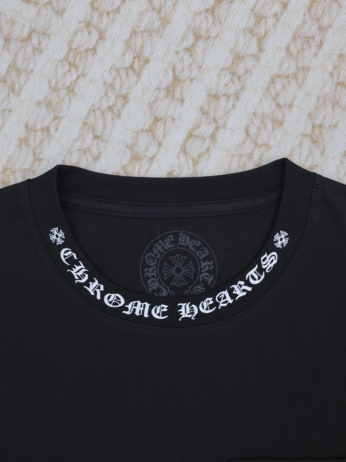🅿️280 Chrome Hearts*/Chrome Hearts 25 new style Sanskrit letter printed short-sleeved T-shirt with collar Size: S/M/L